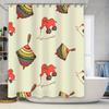 Colorful Kids Shower Curtain Set Toy Print Polyester Fabric for Bathroom Decor Yellow White Red Green Purple Black Orange Blue D