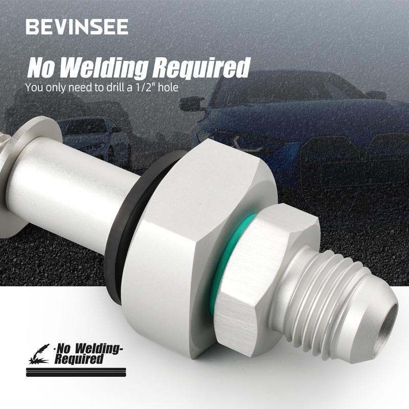 Universal 6AN Fuel Tank Return Line Bung Kit, 6061-T6 Billet Aluminum, CNC Machined