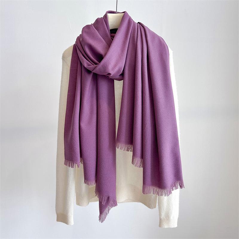 Fashion Winter Cashmere Scarf For Women Warm Solid Color Wraps Shawls Bandana Foulard Neckerchief Poncho Echarpe Pashmina Stoles