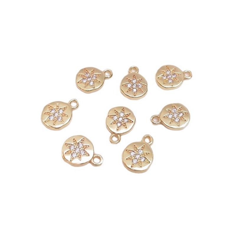 14K Gold-Filled Zircon Star Pendant Charm for DIY Jewelry