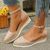 Women Closed Toe Wedge Sandals Summer Buckle Strap Gladiator Shoes Woman Fashion Espadrilles Platform Sandals Zapatos De Mujer