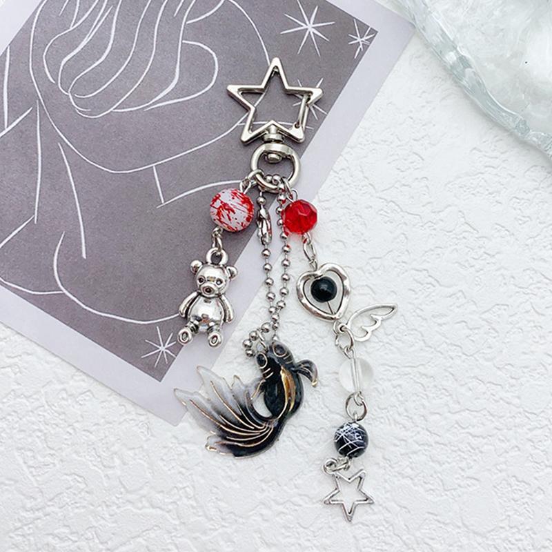 

Ретро кои звезда медведь крылья цветок бисерный брелок для женщин девочек милый счастливый школьный рюкзак кулон подвесные украшения подарки