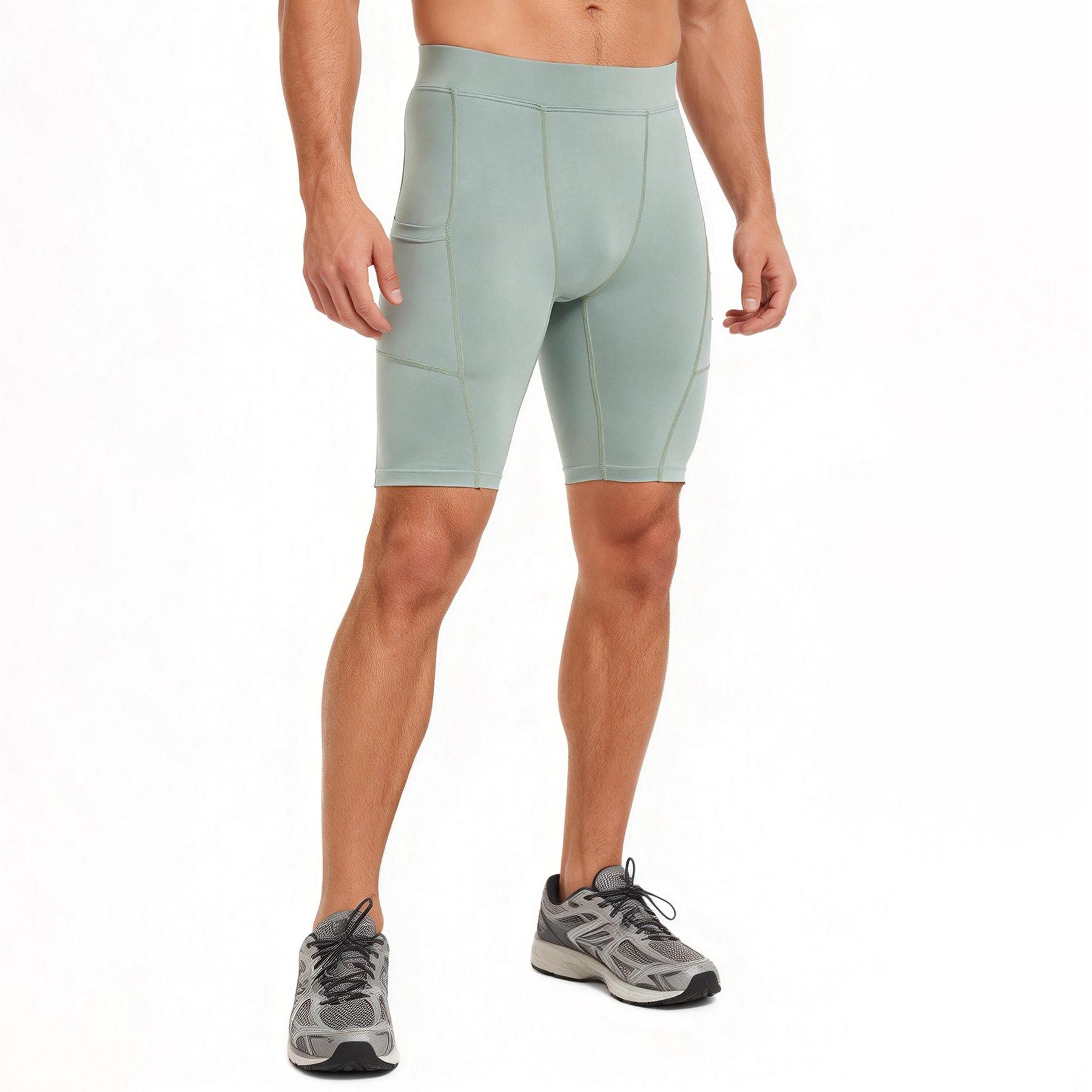 YOUNAXIN Heren Trainen Tights Hardloopbroekjes Fitness Sneldrogend Compressiebroeken 3XL lichtgroene kleur