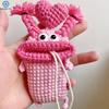 Creative Cute Cartoon Car Key Pack Sausage Mouth Knitting Wool Car Pendant Big Mouth Monster Key Case Chain