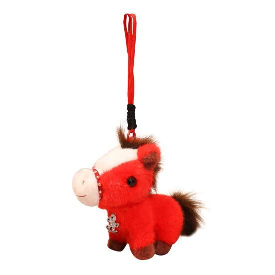 Realistic Pony Plush Keychain Soft Stuffed Animal Zodiac Lucky Horse Bag Charm Year of The Horse 2026 Birthday Xmas Gift
