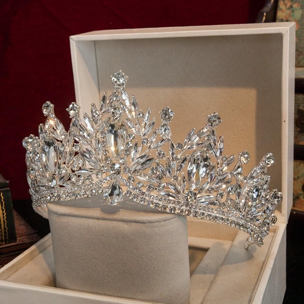 Metal Baroque Crown Queen Party Pageant Rhinestone Crown Exquisite Princess Tiara  Girls Headband