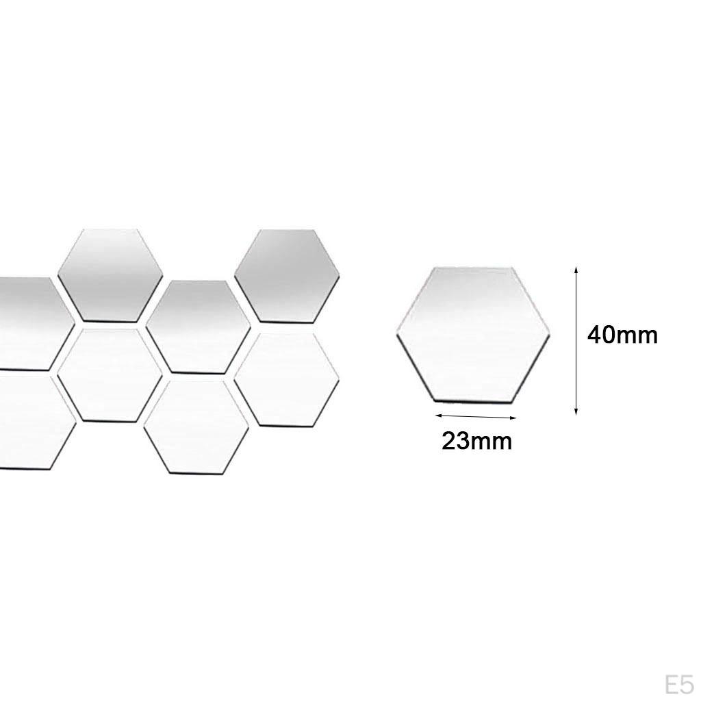 60 Pieces Removable Acrylic Mirror Setting Wall Sticker Decal for Home Living Room Bedroom Decor