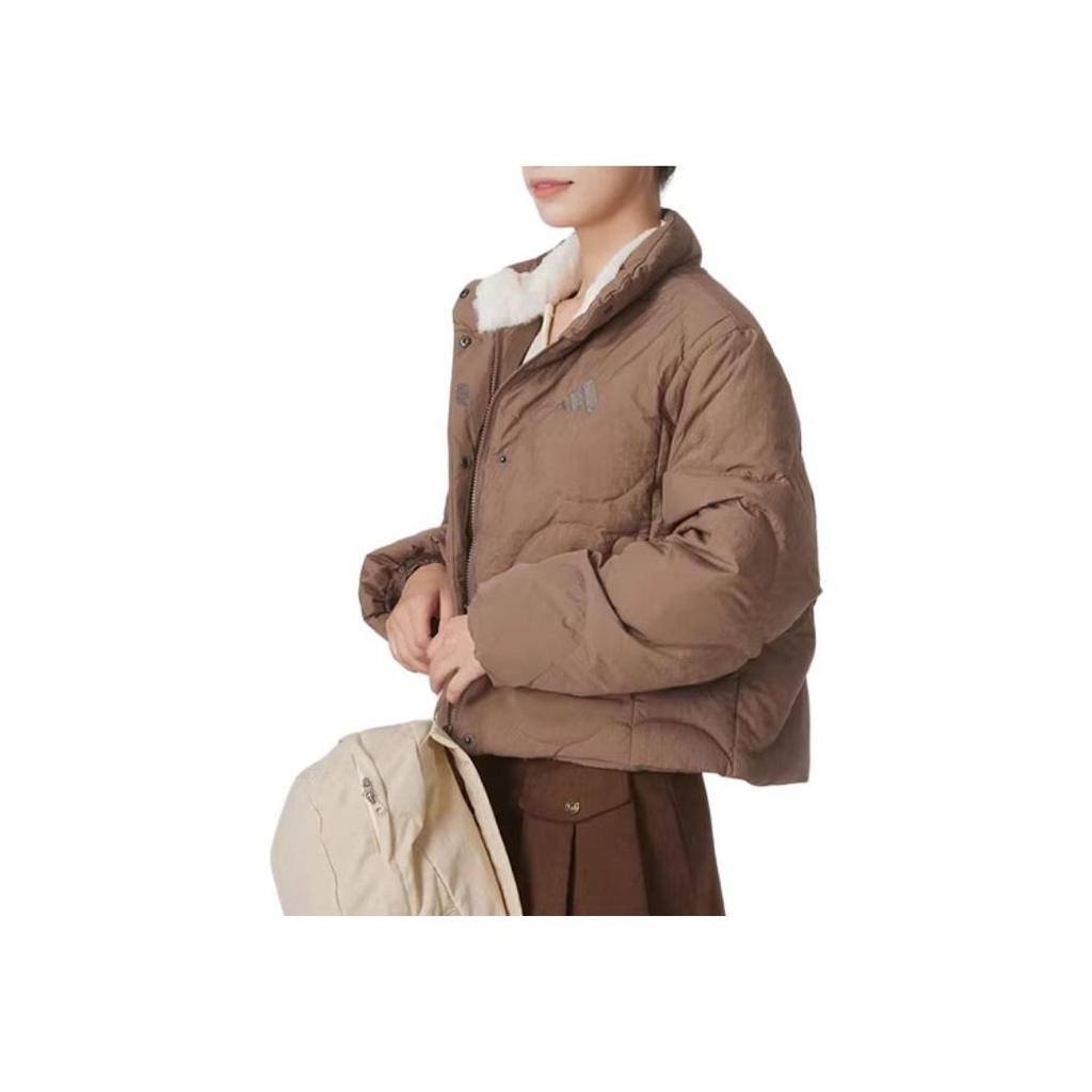 adidas Women's Short Stand-Collar Down Jacket Dark Brown JG5945