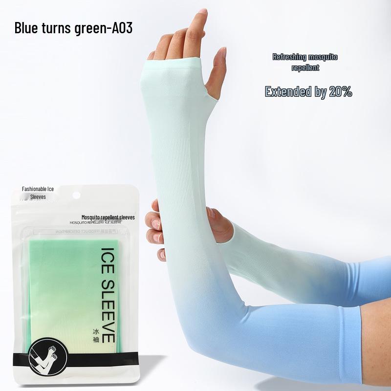Custom UV Protection Ice Silk Arm Sleeves for Men & Women – Long, Solid Color, Summer Outdoor Wear