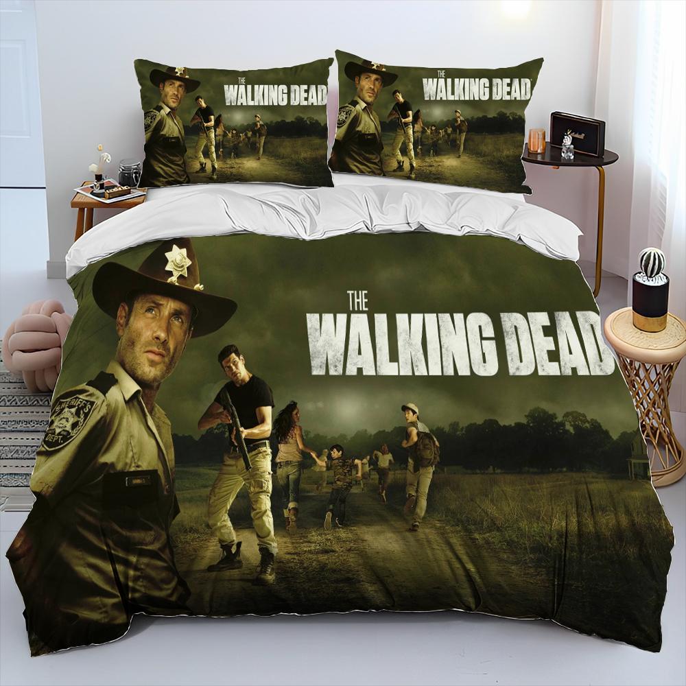 Skräck TV The Walking Dead Lincoln Påslakan Sängkläder Set Påslakan Sängset Täcke Örngott King Queen Storlek Sängkläder Set