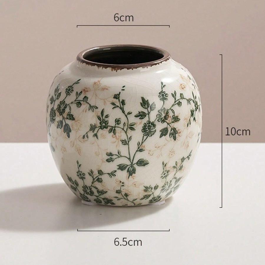 Ice Cracked Ceramic Vase Handmade Vase Bohemian Art Home Decoration Living Room Office Decoration Dried Flower Display Vase
