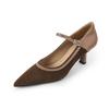Fashion 2025 Spring Women Pumps Pointed Toe Thin Heel Shoes for Women Sheep Suede High Heels Women Stiletto Heels Buckle Handmade Shoes