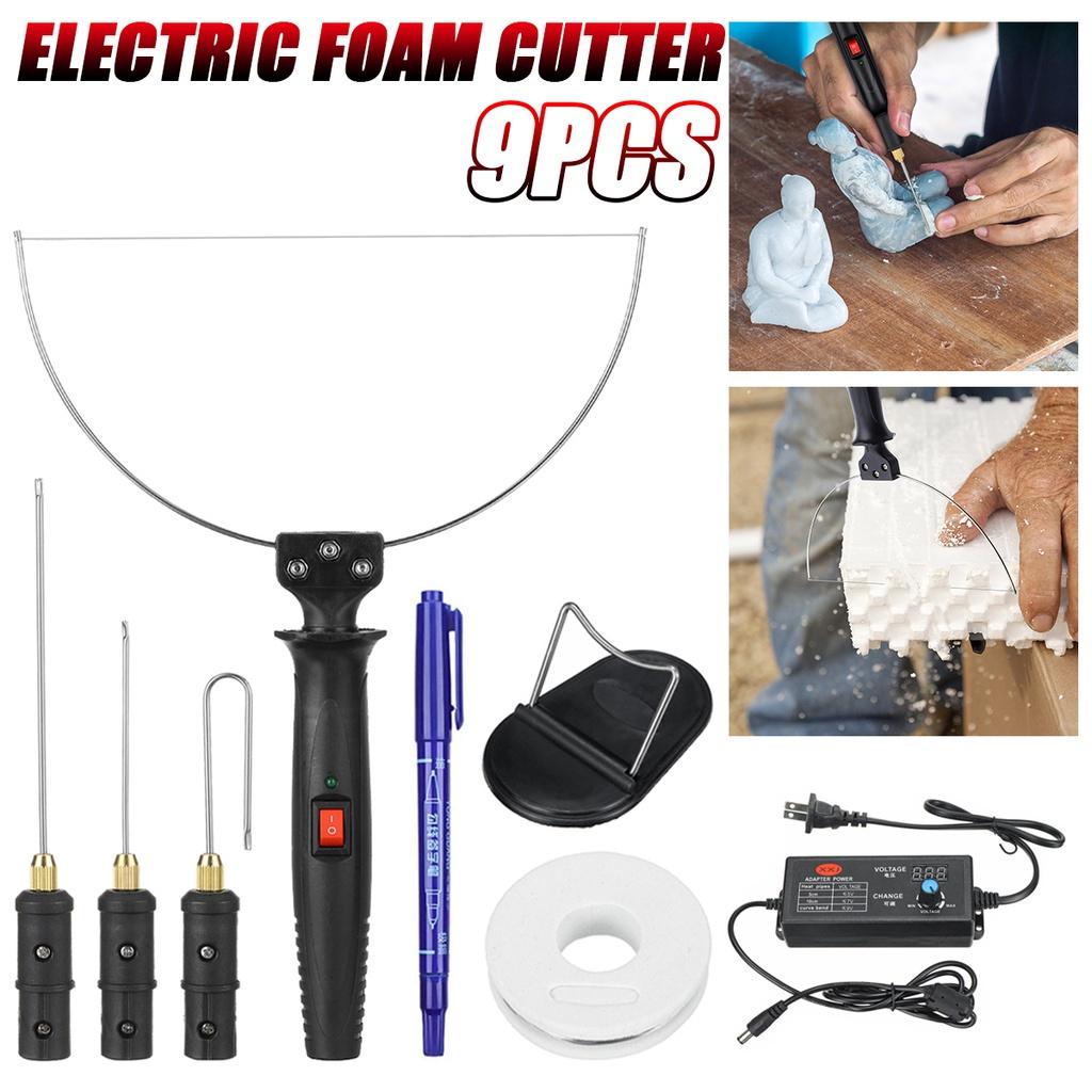 Foam Cutter Cutting Machine Electric Cutting Pen Styrofoam Cutter with Adapter Hot Heating Wire DIY Handmade Crafts 9PCS