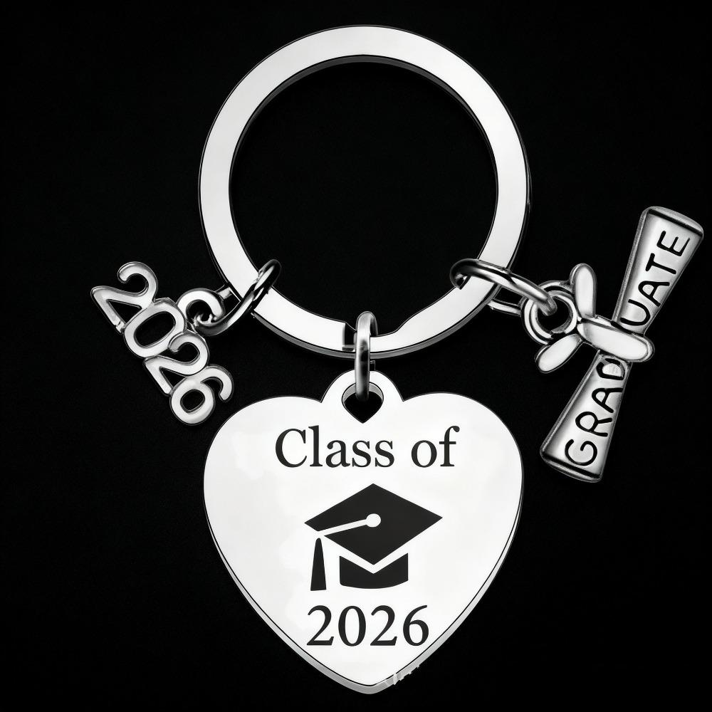 Heart Shaped Graduation Keychain Metal Heart Shaped Keychain College Graduation Style 6
