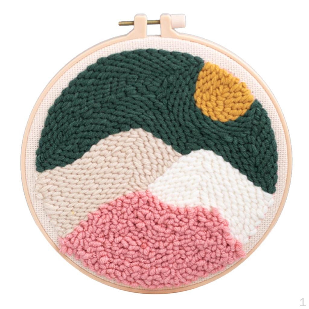 Kit Broderie Débutant - 3 Cercles 20 Cm Avec Motifs Floral, Fils, Aiguilles - Point De Croix Facile à Apprendre