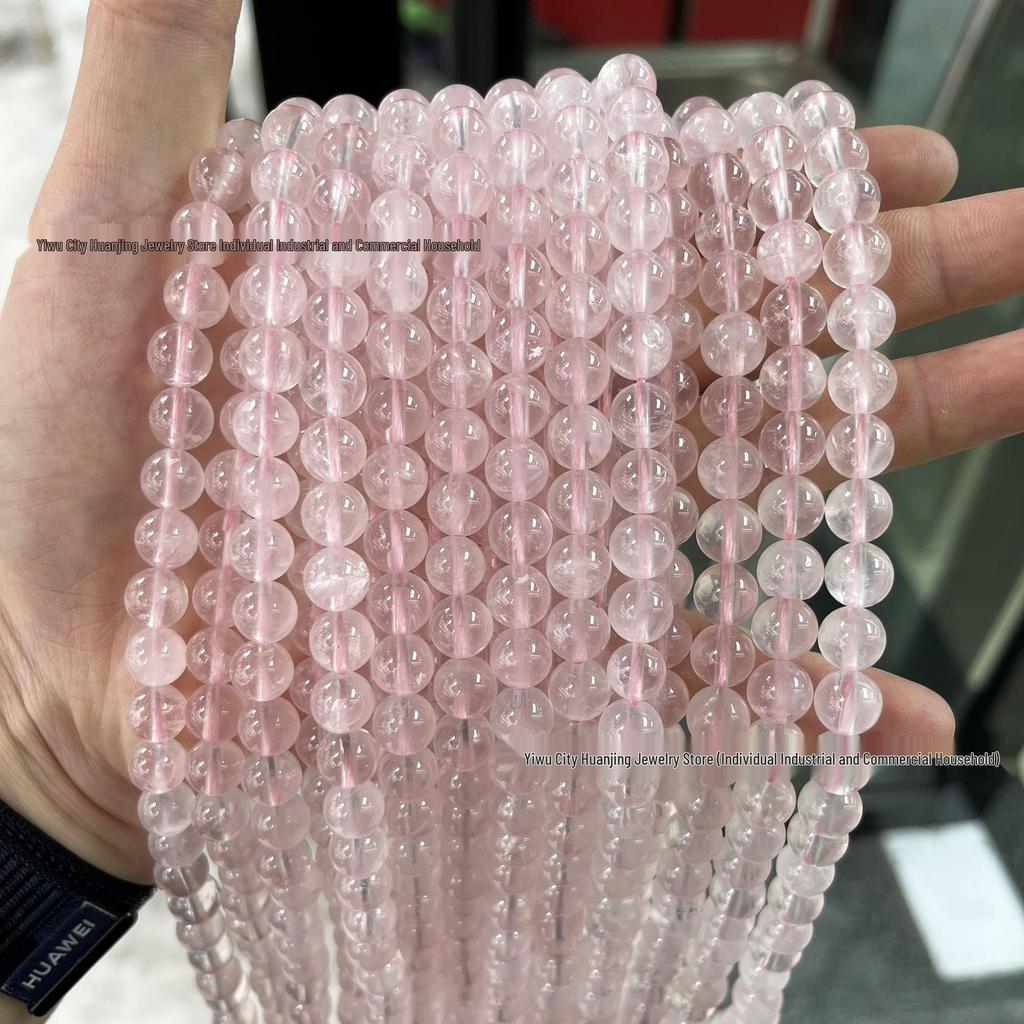 Natural Pink Moss Crystal Round Beads for DIY Bracelets and Necklaces
