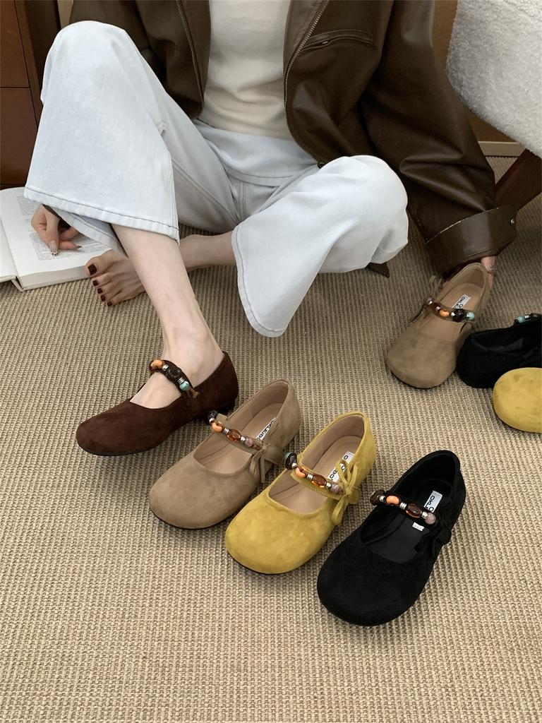 French Mary Jane shoes women's 2025 autumn new versatile Internet celebrity flat single shoes niche design Birkenstocks