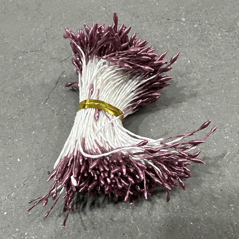 400Pcs Mini Flower Stamen Artificial Pearl Pistil Double Heads Diy Floral Craft For Wedding Decor Needlework Scrapbooking