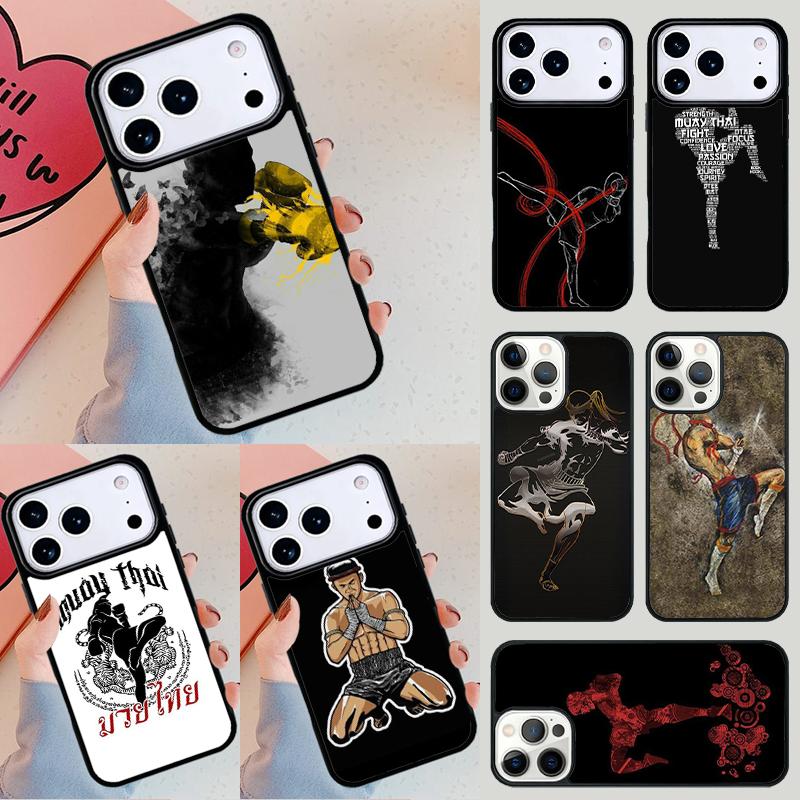 Muay Thai soft Phone Case For iPhone 17 Air 14 15 13 12 Max Cover For Apple 16e 11 Pro Max Plus Coque
