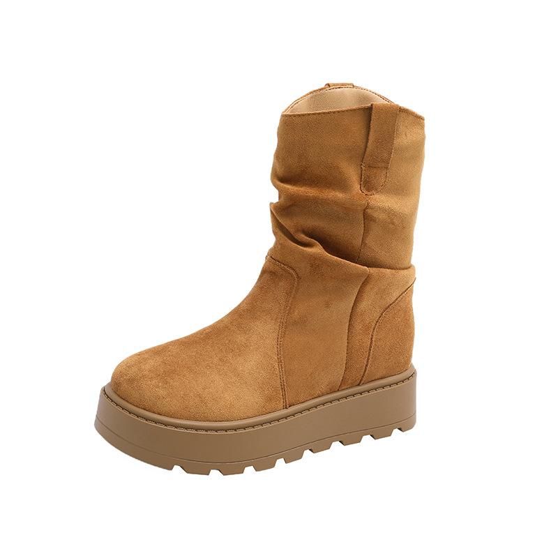 

Коричневые ретро ботинки Мартин на платформе женские новые осенние с юбкой, тонкие и увеличивающие рост короткие ботинки 40