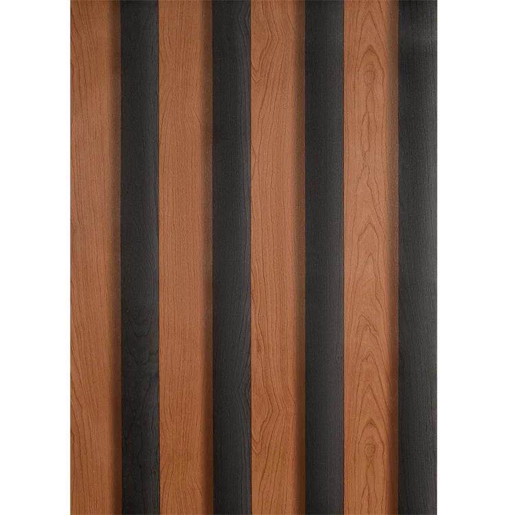 3D Retro Imitation Grille Wood Grain Wallpaper Living Room Background Wall Restaurant PVC Personalized Wallpaper