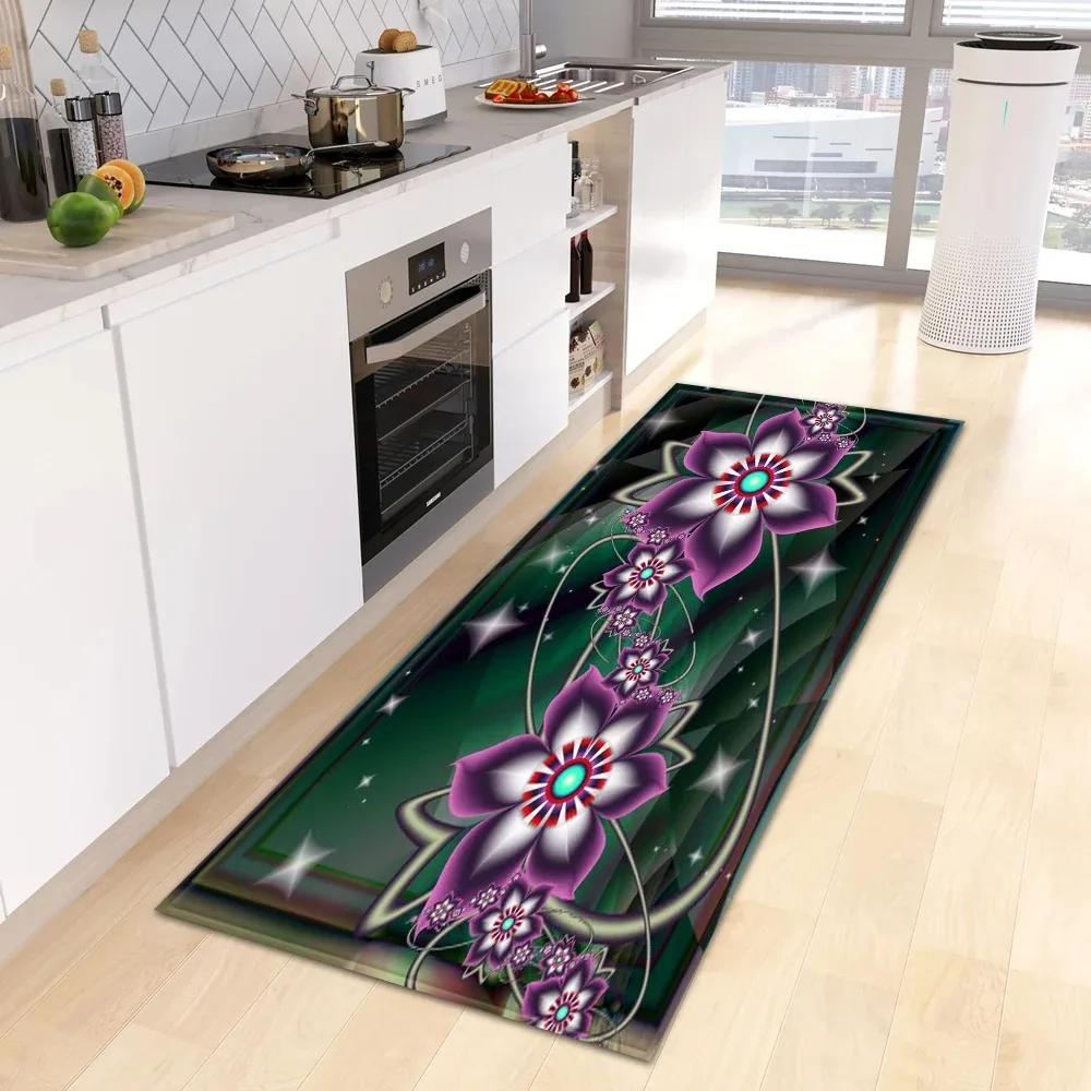 Home Kitchen Decoration Carpet Colorful Butterfly Printed Floor Mat Entrance Corridor Carpet Home Decoration
