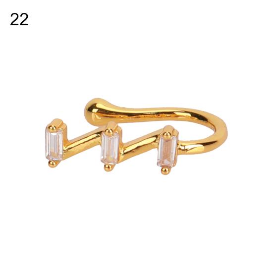 Nose Piercing Clip Eye Catching U Shape Copper Cubic Zirconia Multi Style Shiny Ear Cuffs Nose Stud for Daily Wear