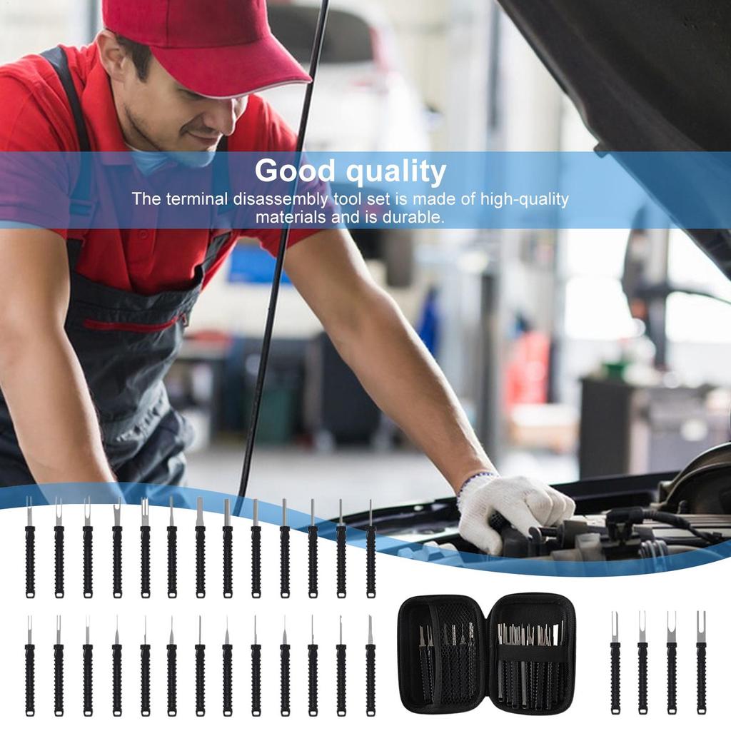 Pin Removal Tool 30Pcs Car Terminal Removal Kit Reusable Electrical Wire Plug Connector Pin Release Tool For Automotive Motorcyc