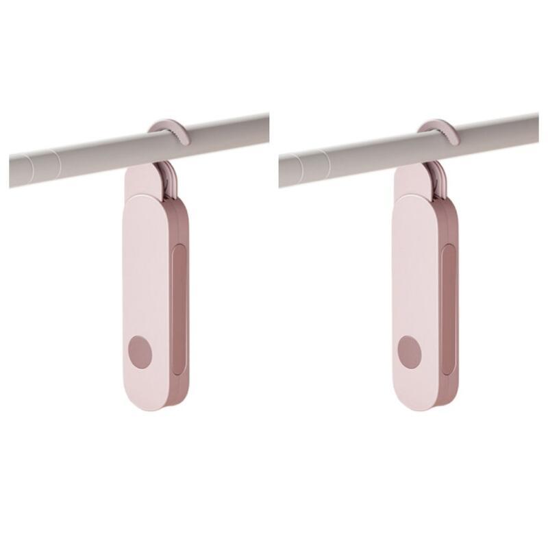 2Pcs 7 Holes Portable Folding Clothes Drying Rack - Travel Essentials For Laundry Collapsible With Hook - Clothes Rack RV Essentials