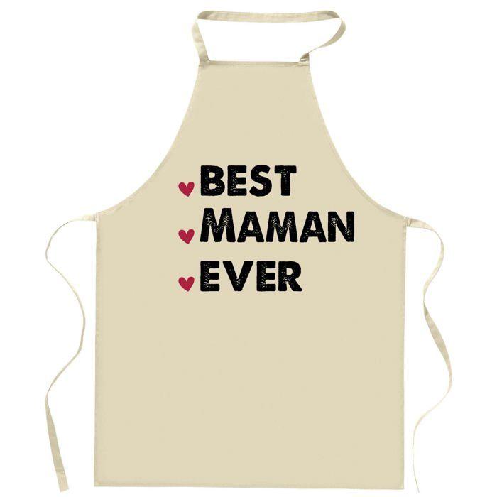 Tablier de cuisine - MAMIE Best Ever - Impression bretonne - Coton résistant - Lavable 40°C