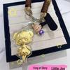Portachiavi 999 Oro Puro Onore dei Re Daji: Ciondolo Cartone Animato Carino per Zaino, Coppia o Accessorio per Migliore Amico