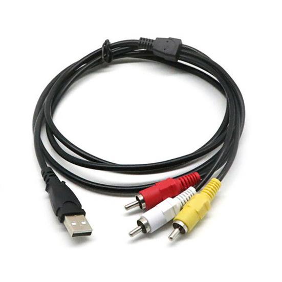 3 RCA Male to USB Female Aux Audio Video Camcorder Adapter AV Converter Cable
