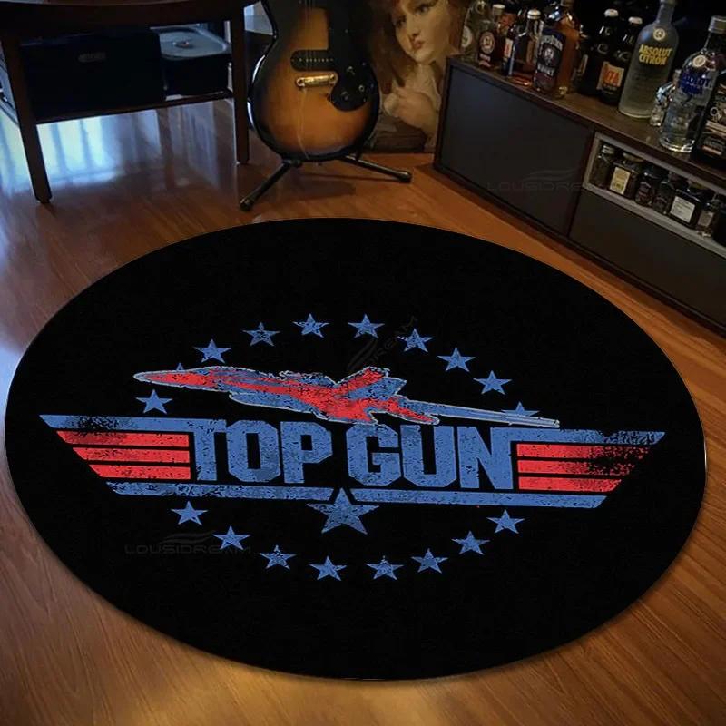 Fashion Fighter Aircraft Top Gun Round Carpet Living Room Bedroom Carpet Non -slip Door Pad Yoga Mat Floor Mats Birthday Gift
