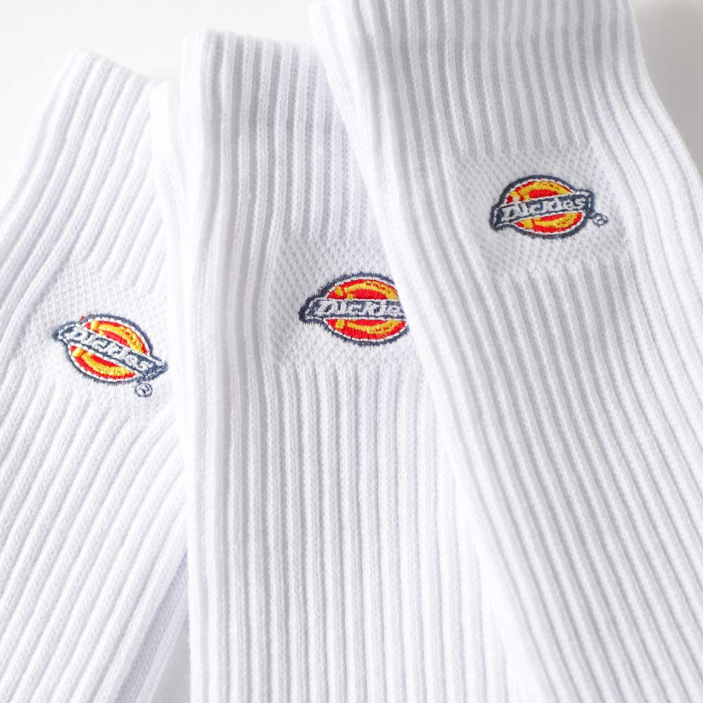 Dickies Logo Embroidered Pile Bottom High Socks Long Length White Men's 3-Pack 23-25cm Women's 3-Pack