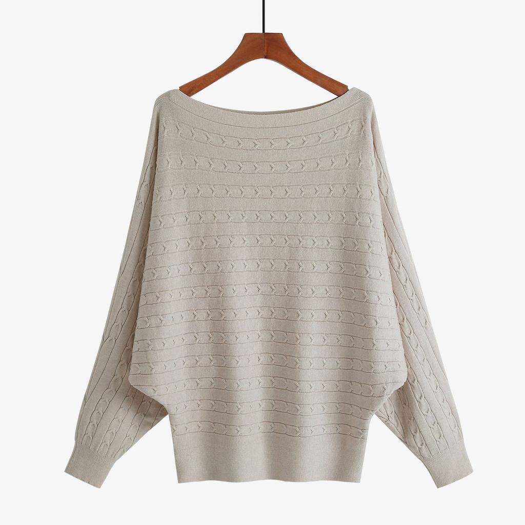 2022 for autumn and winter women's sweaters one-neck twist batman loose plus size long-sleeved jumper
