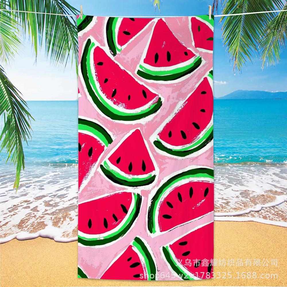 1pc Fruit Printed Large Beach Towel, Ultra-fine Fiber Towel, Outdoor Swimming, Vacation, Camping Beach Towel Bath Towel