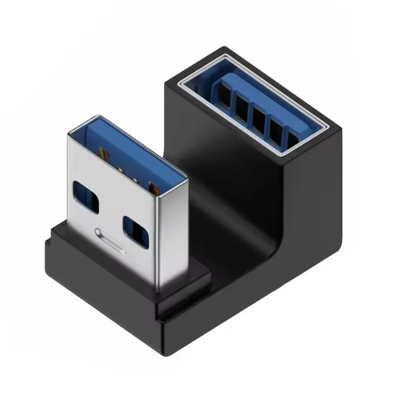 USB 3.0 Samec na Samici Pravoúhlý Prodlužovací Adaptér 90 Stupňový USB Konektor Nahoru Loketní Adaptér 10Gbps Pro Notebook PC Převodník