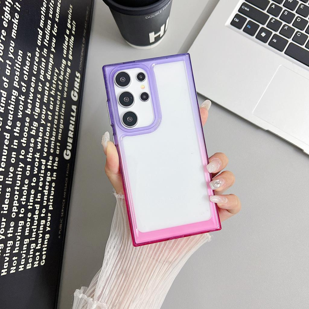 Suitable for Samsung S24 Mobile Phone S25 Ultra Hard Acrylic S24plus Gradient S23 Transparent Space Shell Gradient