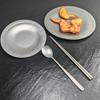 Serveringsbrett i rustfritt stål Retro Rustikk fat for biff Dessert Kantløs rund tallerken for hjemme Camping Kjøkken