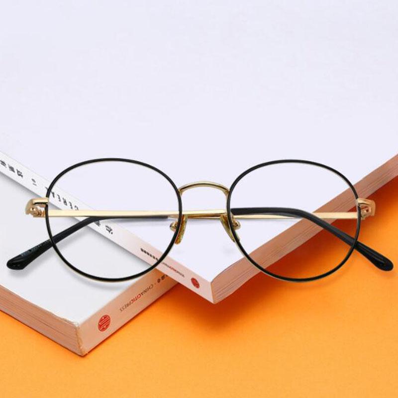 Stainless Steel Oval Prescription Glasses1.56 Aspherical Green Coated Nearsighted Metal Short-sight Eyewear 0 -0.5 -0.75 To -6.0
