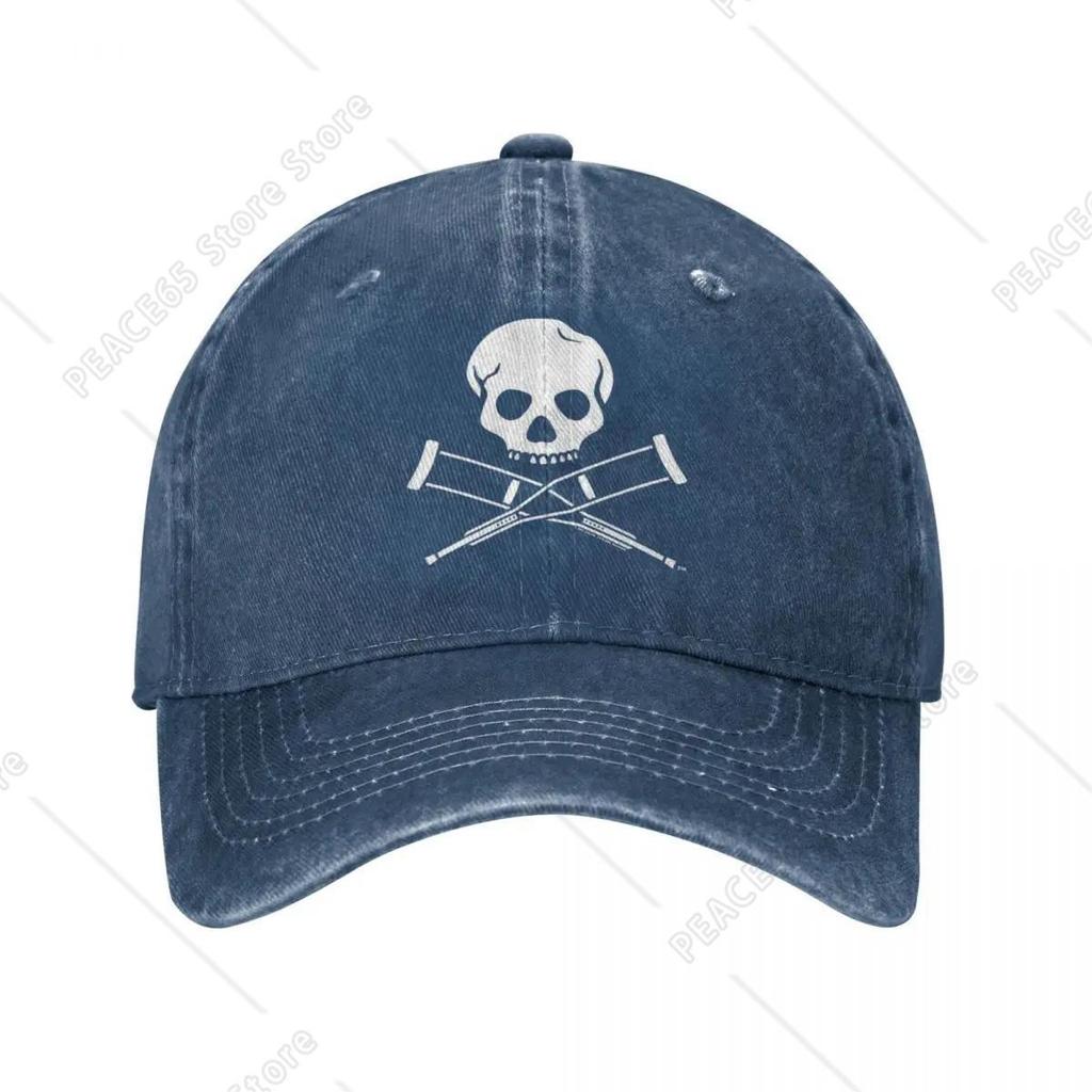 Jackass Skull And Crutches Baseball Caps Fashion Distressed Cotton Headwear Unisex Outdoor Summer Hats Cap