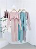 Elegant Women's Bow Tie Shawl Coat & Knit Dress Set