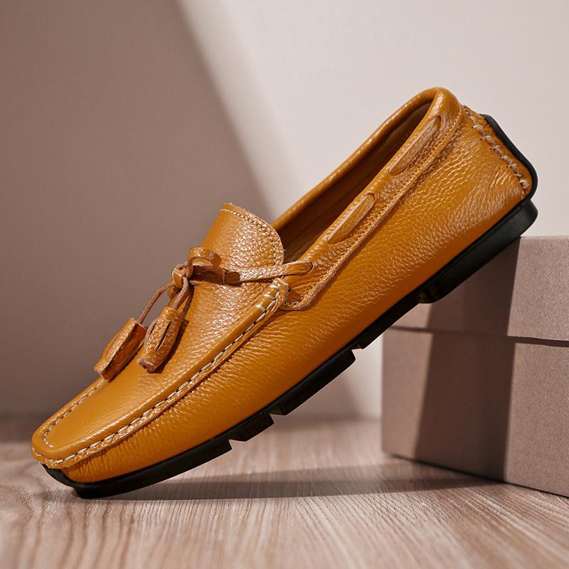

Fringe Penny Loafers Men Handmade Cow Genuine Leather Casual Shoes Slip on Flats White Man Moccasins Mens Driving Shoes White 38 жёлтый