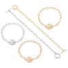 2pcs/lot Gold Color Stainless Steel Round OT Clasps Chain Bracelets For DIY Men Women Fashion Bracelets Jewelry Gift Accessories