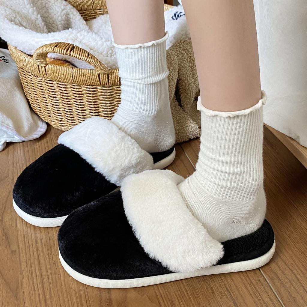 Fashion Slippers for Women Slides Outside Flat Low Heels Classic Women Shoes Mixed Color Slip On Winter Shoes Plus Size