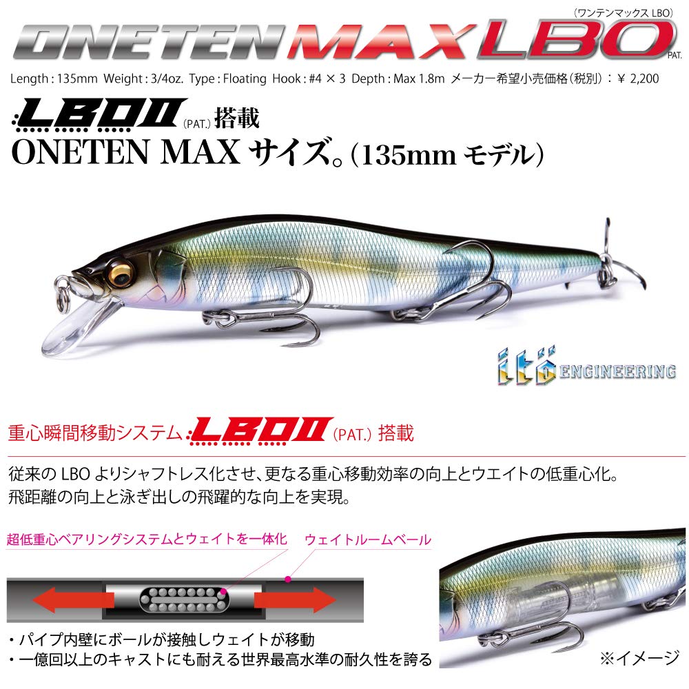 Megabass ONETEN MAX LBO Kohoku Natural Lure