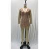 Women's Deep V-Neck Long Sleeve Sequin Dress - Elegant Sparkly Mini Cocktail Party Dress