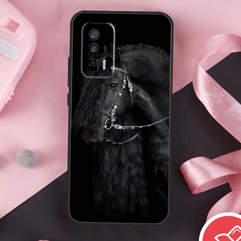 

Beautiful Black Horse Case For Xiaomi 14 Ultra Mi 15 13 11T 12T 13T 14T Pro POCO X7 Pro X3 X5 X6 F5 F6 F7 Cover Xiaomi 14T Pro