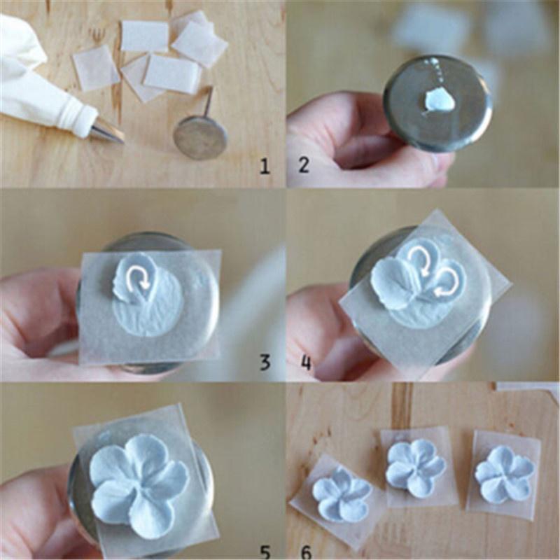 Buy Cake Flower Nail Set Decorating Icing Cream Handle Cupcake Tool at