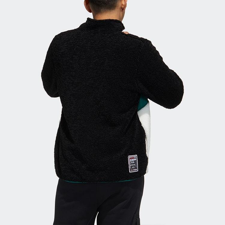 Men's adidas neo BRLV JKT Sports Zipper Jacket Black Jade White GU0840